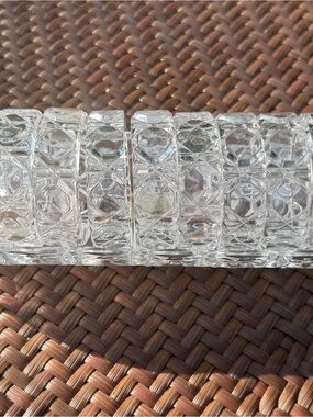 Vintage Cut Crystal Napkin Rings Set of 12 with Matching Holder Stunning